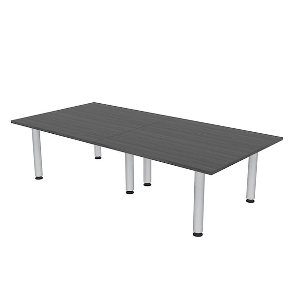 45 in W, 96 in L, 29 in H, Engineered Wood Top, Grey